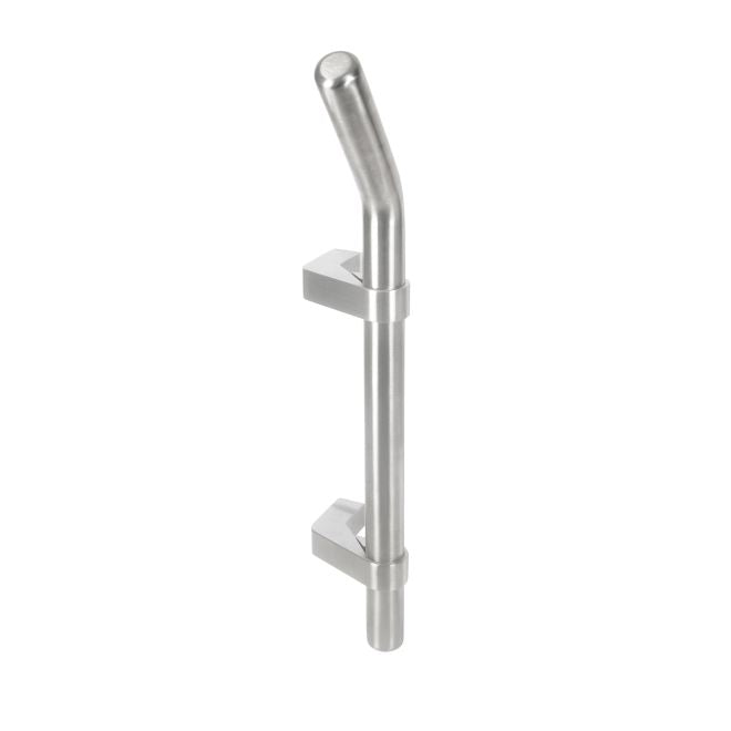 Trimco AP333E194710CU Hands Free Adjustable Door Pull Offset with E Mounting for 1-3/4" Door Healthy Hardware Steralloy Finish