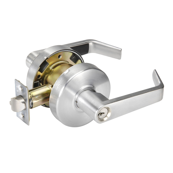 Yale Commercial AU4605LN626SCHC Storeroom Augusta Lever Grade 2 Cylindrical Lock with Schlage C Keyway, MCD234 Latch, and 497-114 Strike US26D (626) Satin Chrome Finish