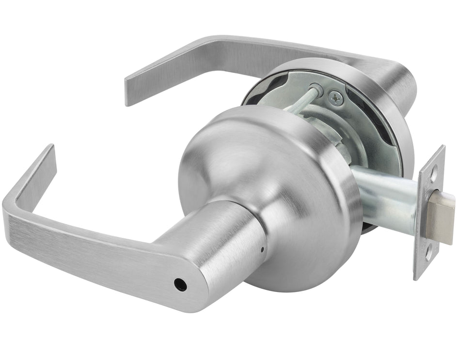 Yale Commercial AU4702LN626 Privacy Augusta Lever Grade 1 Cylindrical Lock with 693 Latch and 497-114 Strike US26D (626) Satin Chrome Finish