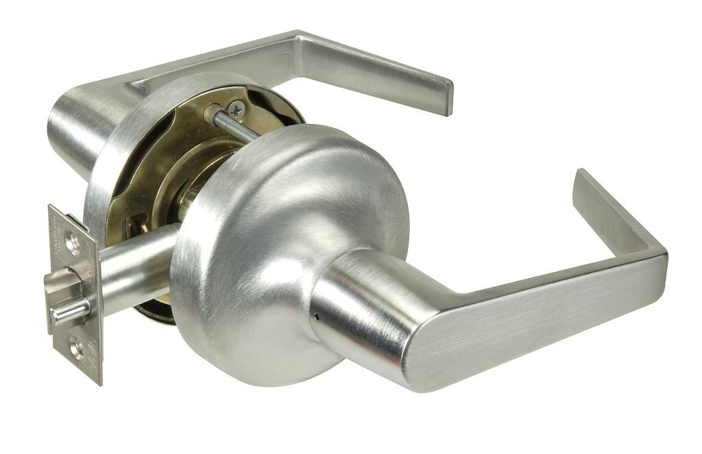 Yale Commercial AU5301LN626 Passage Augusta Lever Grade 2 Cylindrical Lock with 380BN Latch and 497-114 Strike US26D (626) Satin Chrome Finish
