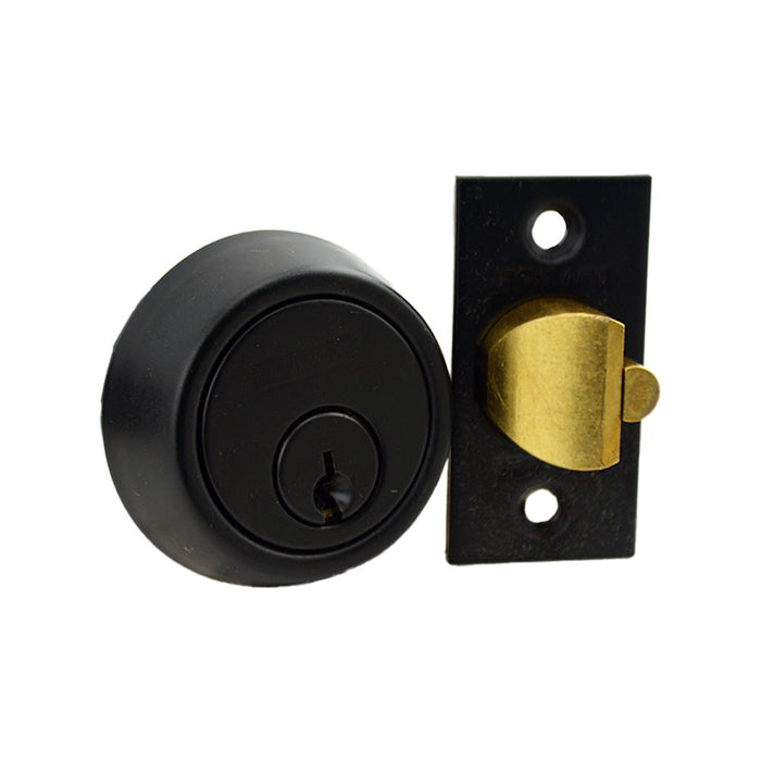 Schlage Commercial B252P622 Double Cylinder 6 Pin Deadlatch Deadbolt C Keyway with 12103 Latch 10001 Strike Matte Black Finish