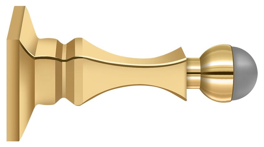 Deltana BDH35UCR003 3-1/2" Baseboard Door Bumper Solid Brass Lifetime Brass Finish