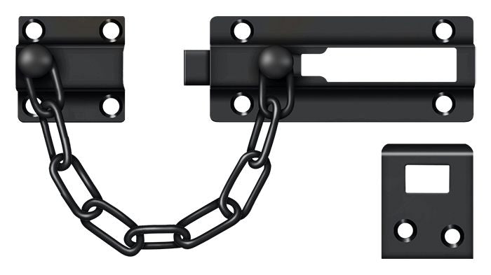 Deltana CDG35U19 Door Guard; Chain / Doorbolt; Black Finish