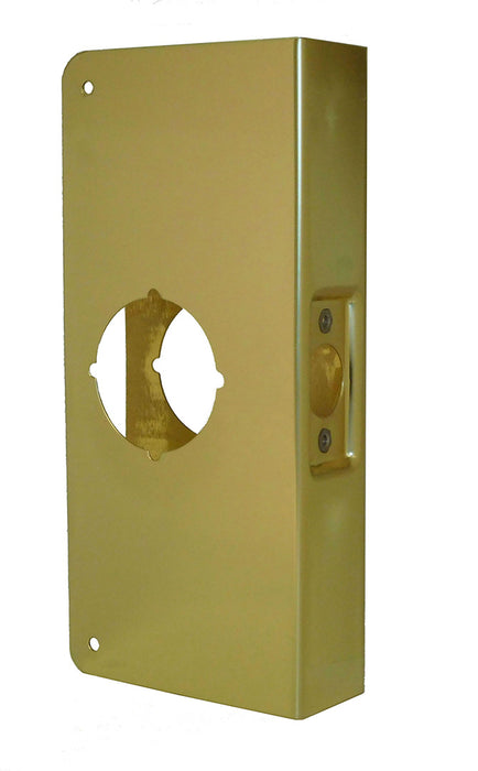 Don-Jo CW1PB Classic Wrap Around for Cylindrical Door Lock with 2-1/8" Hole for 2-3/8" Backset and 1-3/8" Door Bright Brass Finish
