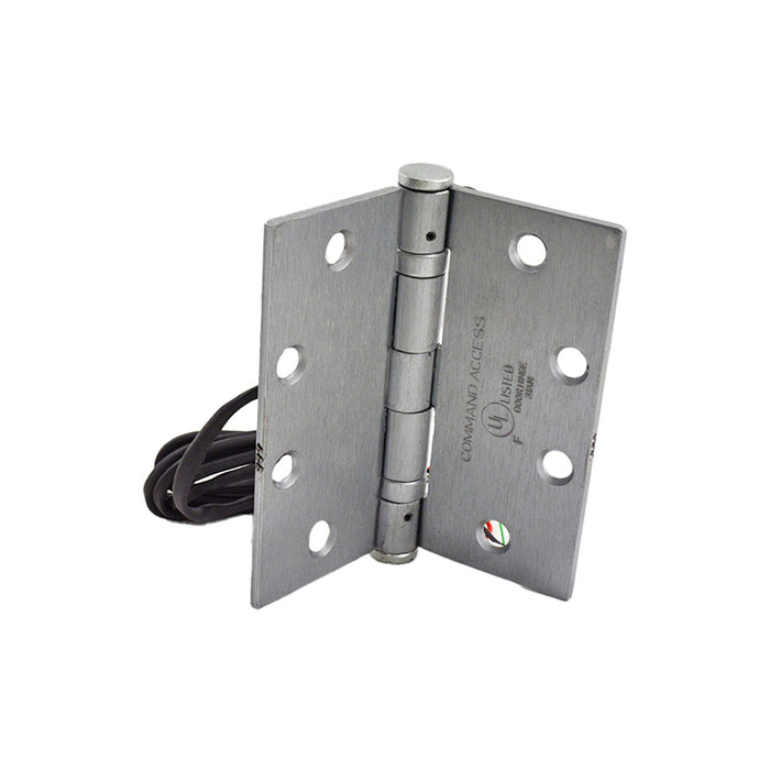 Command Access ETH4WH4545626BB79 4-1/2" x 4-1/2" Electric 4 Wire Hinge with 18GA and 26GA Heavy Gauge Wires BB1279 Steel Base US26D Satin Chrome Finish