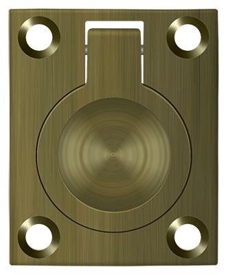 Deltana FRP175U5 Flush Ring Pull; 1-3/4" x 1-3/8"; Antique Brass Finish