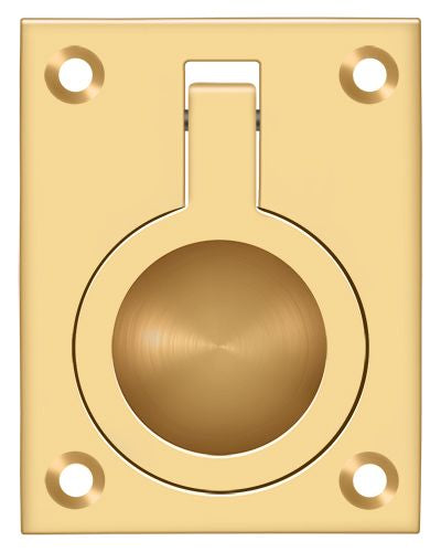 Deltana FRP25CR003 Flush Ring Pull; 2-1/2" x 1 7/8"; Lifetime Brass Finish