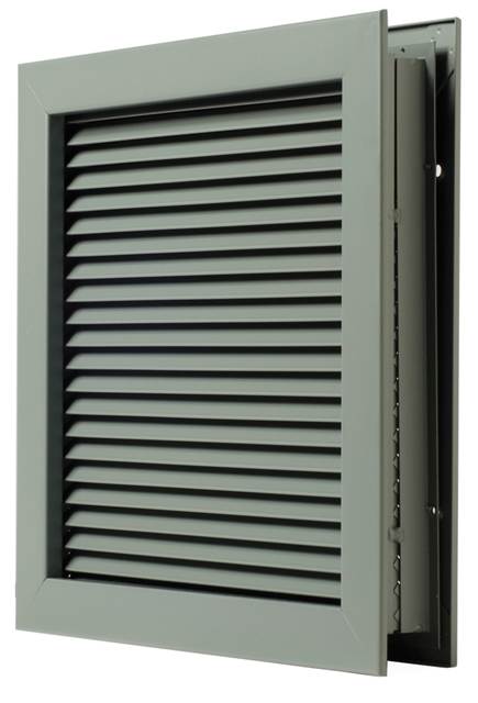 National Guard Products L700RX12X12 12" x 12" Self Attaching No Vision Door Louver for 1-3/4" Doors Prime Coat Finish
