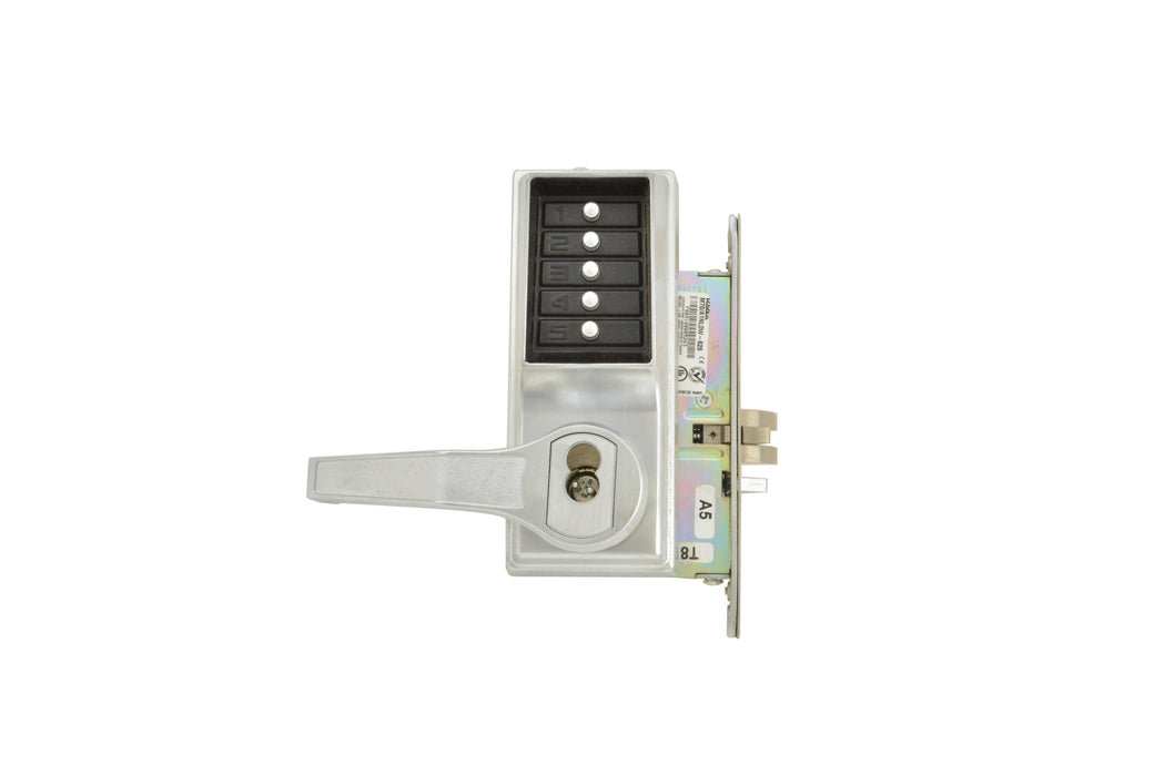 Kaba Simplex L8146B26D Left Hand Mechanical Pushbutton Lever Mortise Lock with Best Prep Satin Chrome Finish