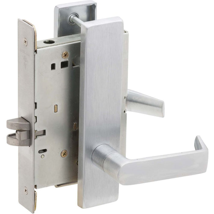 Schlage Commercial L901006L626 Passage Latch Mortise Lock with 06 Lever and L Escutcheon Satin Chrome Finish