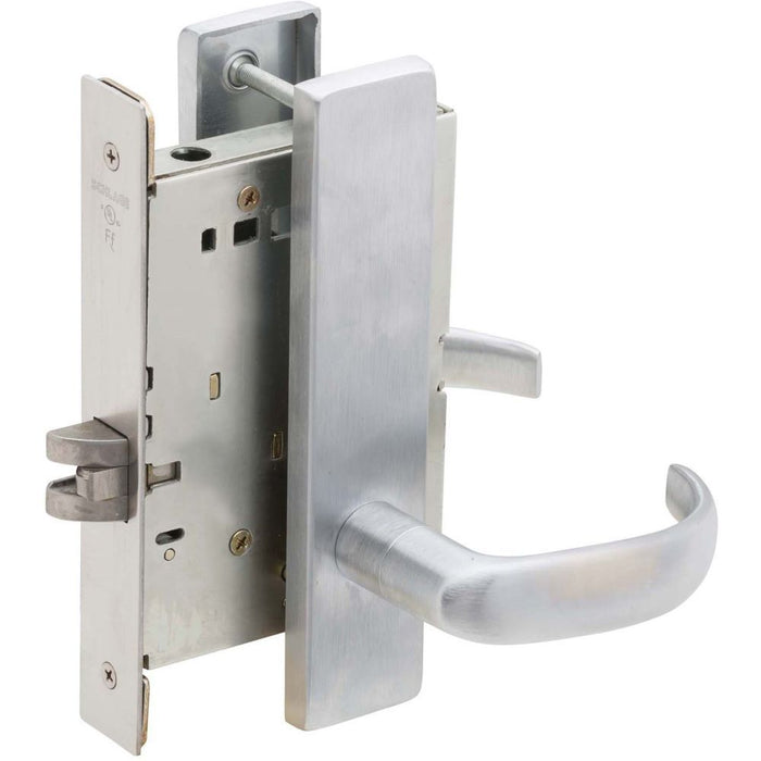 Schlage Commercial L901017L626 Passage Latch Mortise Lock with 17 Lever and L Escutcheon Satin Chrome Finish