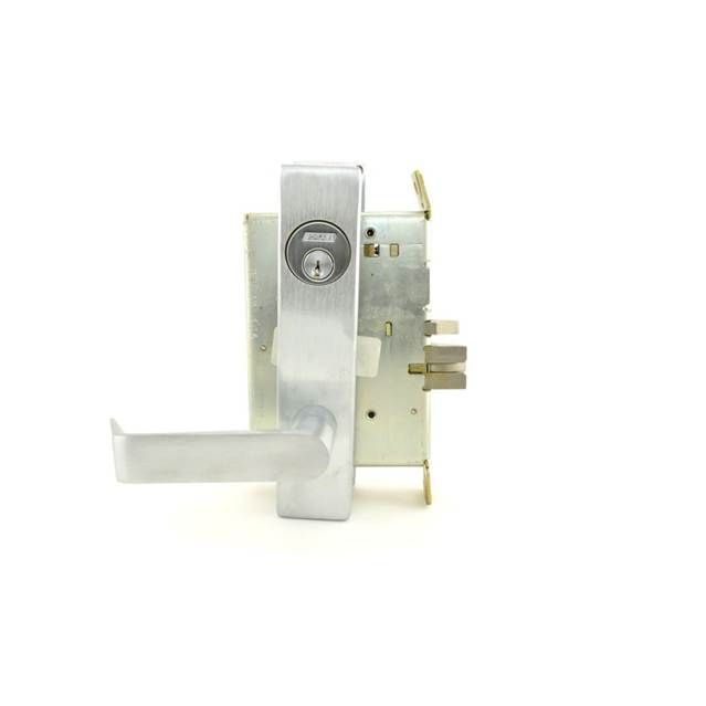 Schlage Commercial L9070P06L626 Classroom Mortise Lock C Keyway with 06 Lever and L Escutcheon Satin Chrome Finish