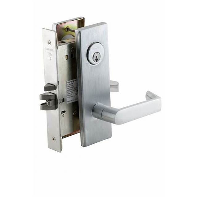 Schlage Commercial L9080P06N626 Storeroom Mortise Lock C Keyway with 06 Lever and N Escutcheon Satin Chrome Finish