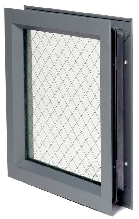 National Guard Products LFRA100WGGT11812X12 12" x 12" Low Profile Self Attaching Lite Kit with Wired Glass and 1/8" Glazing Tape Prime Coat Finish
