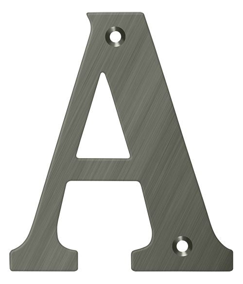 Deltana RL4A-15A 4" Residential Letter A; Antique Nickel Finish