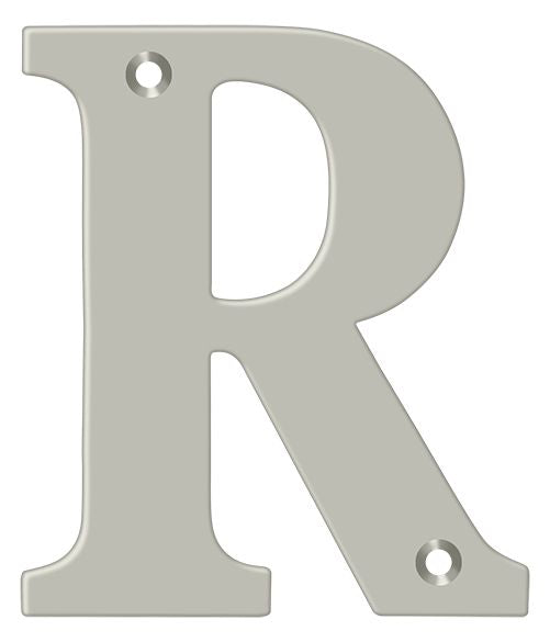 Deltana RL4R-15 4" Residential Letter R; Satin Nickel Finish