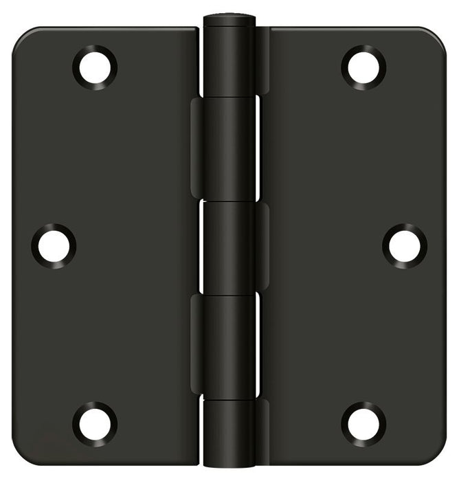 Deltana S35R410B 3-1/2" x 3-1/2" x 1/4" Radius Hinge; Residential Thickness; Oil Rubbed Bronze Finish