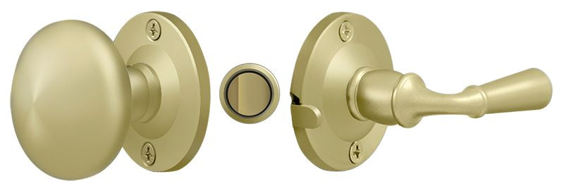 Deltana SDL980U3-UNL Storm Door Latch; Round; Tubular Lock; Unlacquered Bright Brass Finish