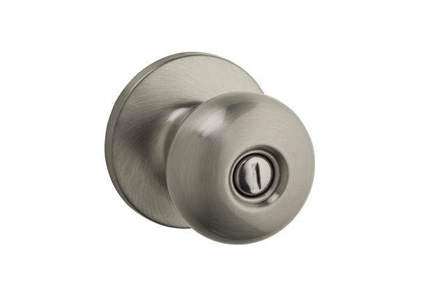 Safelock SK3000AS-15V1 Athens Knob Privacy Lock with New Chassis with RCAL Latch and RCS Strike Satin Nickel Finish
