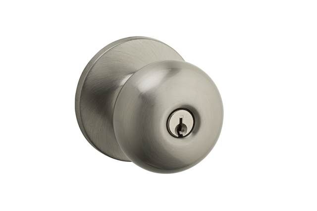 Safelock SK5000AS-15V1 Athens Knob Entry Lock with New Chassis with RCAL Latch and RCS Strike Satin Nickel Finish