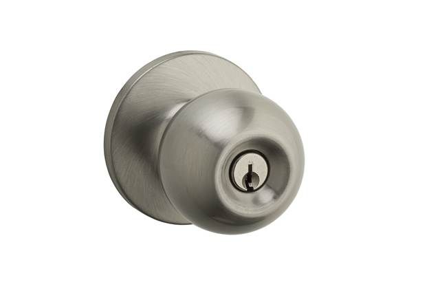 Safelock SK5000RG-15V1 Regina Knob Entry Lock with New Chassis with RCAL Latch and RCS Strike Satin Nickel Finish