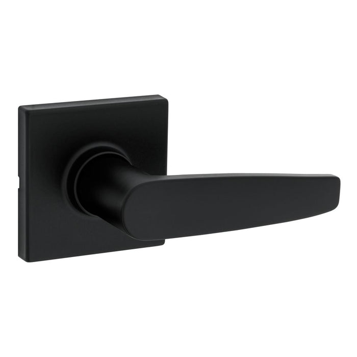 Safelock SL1000WISQT-514 Winston Lever Square Rose Passage Lock with RCAL Latch and RCS Strike Matte Black Finish