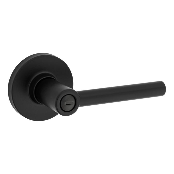 Safelock SL4000RELRDT-514 Reminy Lever Round Rose Push Button Privacy Lock with RCAL Latch and RCS Strike Matte Black Finish