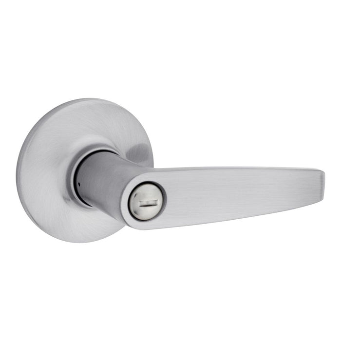 Safelock SL4000WI-26D Winston Lever Round Rose Push Button Privacy Lock with RCAL Latch and RCS Strike Satin Chrome Finish