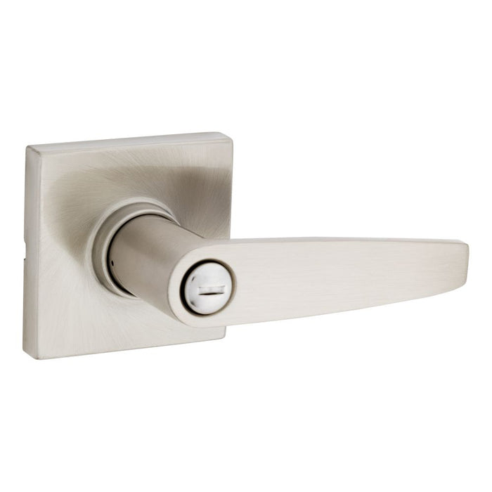 Safelock SL4000WISQT-15 Winston Lever Square Rose Push Button Privacy Lock with RCAL Latch and RCS Strike Satin Nickel Finish