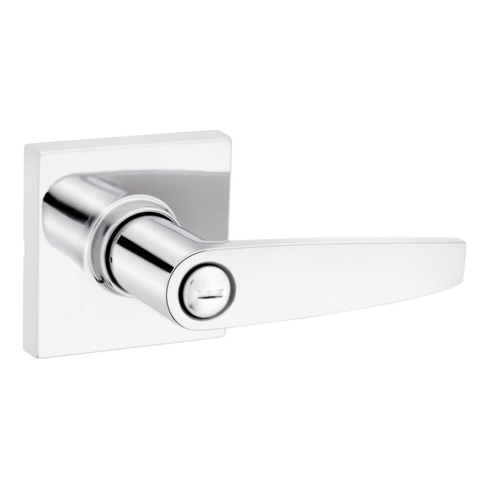 Safelock SL4000WISQT-26 Winston Lever Square Rose Push Button Privacy Lock with RCAL Latch and RCS Strike Bright Chrome Finish