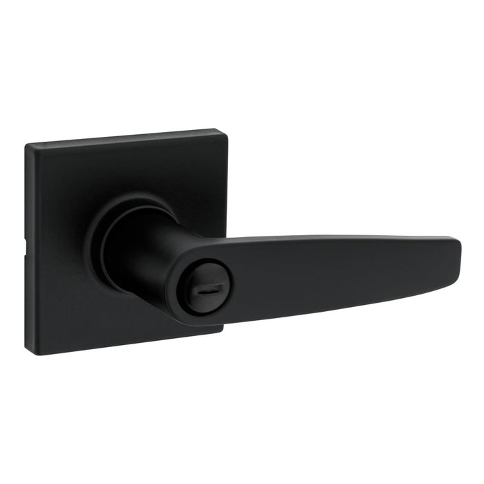 Safelock SL4000WISQT-514 Winston Lever Square Rose Push Button Privacy Lock with RCAL Latch and RCS Strike Matte Black Finish