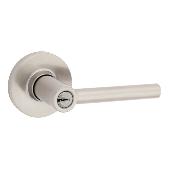 Safelock SL6000RELRDT-15 Reminy Lever Round Rose Push Button Entry Lock with RCAL Latch and RCS Strike Satin Nickel Finish