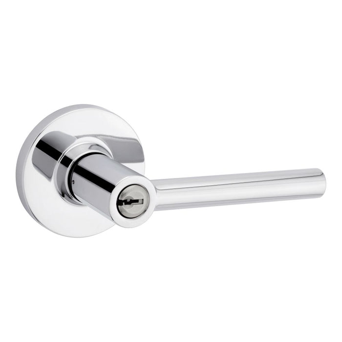 Safelock SL6000RELRDT-26 Reminy Lever Round Rose Push Button Entry Lock with RCAL Latch and RCS Strike Bright Chrome Finish