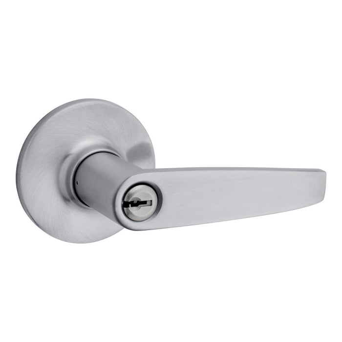 Safelock SL6000WI-26DV1 Winston Lever Round Rose Push Button Entry Lock with New Chassis with RCAL Latch and RCS Strike Satin Chrome Finish