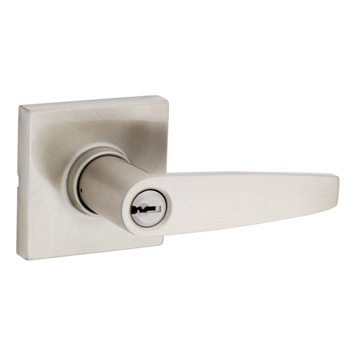 Safelock SL6000WISQT-15 Winston Lever Square Rose Push Button Entry Lock with RCAL Latch and RCS Strike Satin Nickel Finish