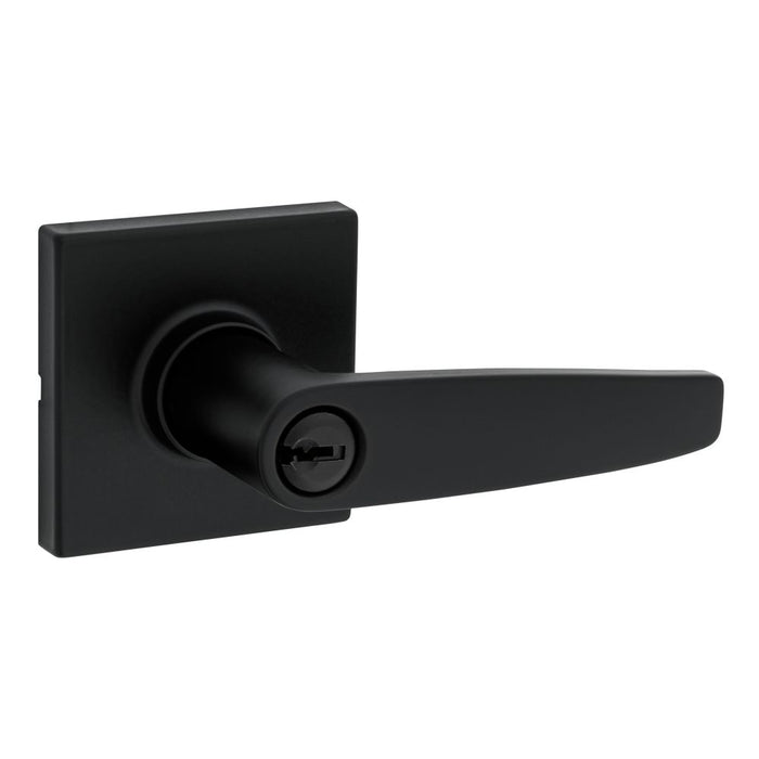 Safelock SL6000WISQT-514 Winston Lever Square Rose Push Button Entry Lock with RCAL Latch and RCS Strike Matte Black Finish