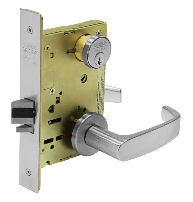 Sargent TR8205LNL26D Office Mortise Trim Only with L Lever and LN Rose Satin Chrome Finish
