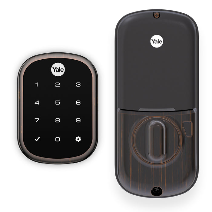 Yale Real Living YRD256ZW210BP Key Free Assure Touchscreen Deadbolt with Z-Wave US10BP Oil Rubbed Bronze Permanent Finish